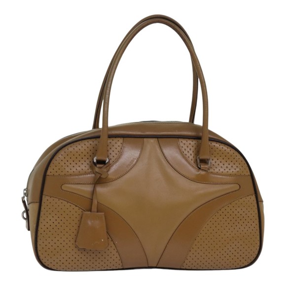 PRADA Hand Bag Leather Brown Auth bs16742 - Picture 1 of 16